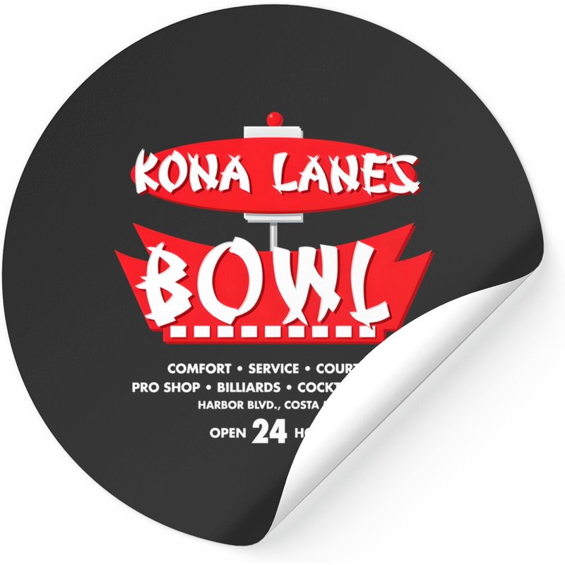 Kona Lanes Bowling Alley Stickers - Defunct Bowling Center In Costa Mesa, California - Kona Lanes Bowl - Stickers — Autocollants et stickers