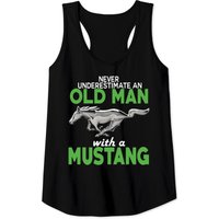 Old Man With A Mustang Shirt Tank Tops — T-shirts pour hommes