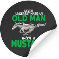 Old Man With A Mustang Sticker Stickers