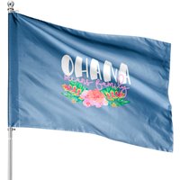 Ohana Means Family Hawaiian Flowers Hawaii Tropica House Flags — Drapeaux décoratifs