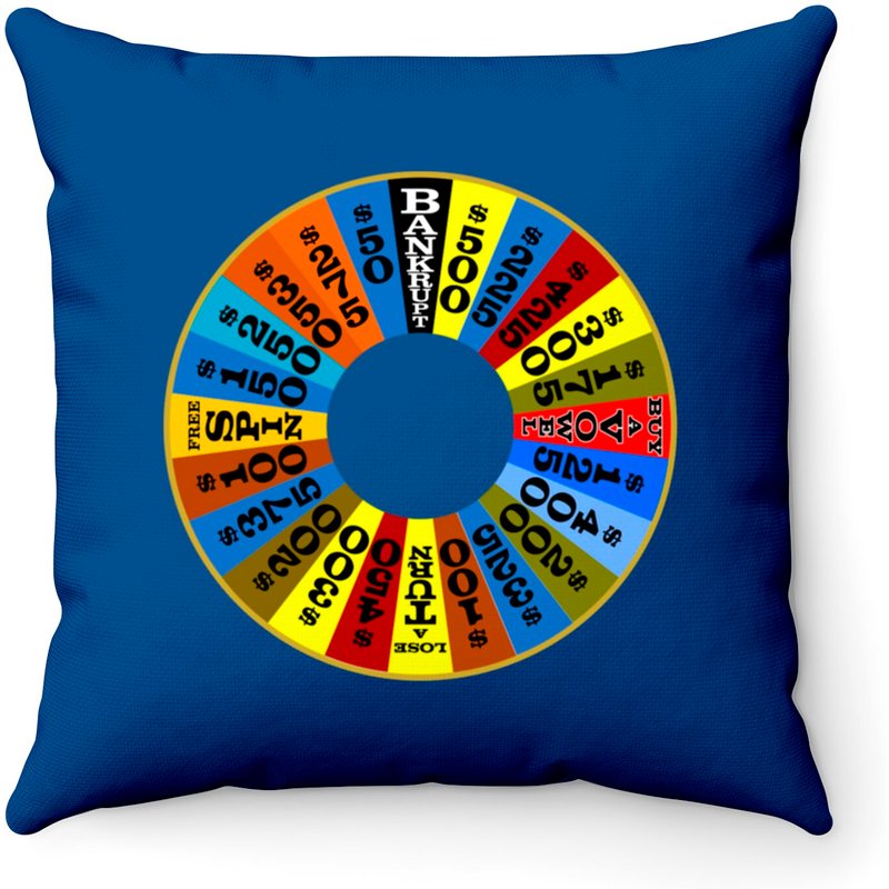 Wheel Of Fortune Logo Throw Pillow Throw Pillows — Decorative Cushions