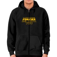 May The Forties Be With You Funny 40th Birthday Zip Hoodies — Sweats à capuche pour hommes