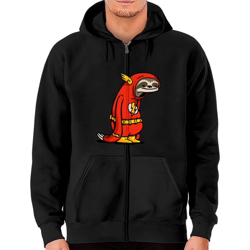 Flash Sloth Zip Hoodies — Mens Hoodies