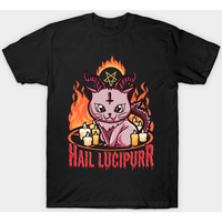 Cute & Funny Satanic Hail Lucipurr Rainbow Goth Kitten - T-shirt — T-shirts pour hommes