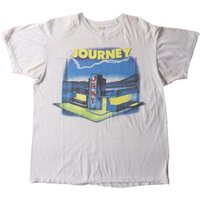 Journey Vintage T-shirt White Concert Tour Raised On Radio Music Rock — Mens T Shirts