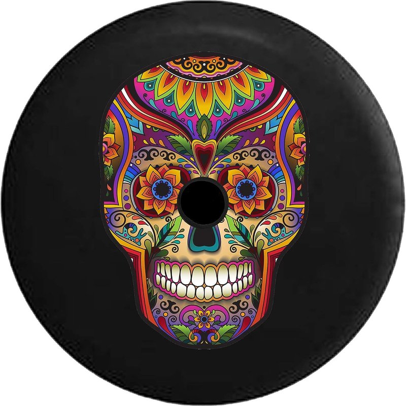 Spare Tire Cover Sugar Skull Artistic Heritage Halloween — Accessoires pour camions