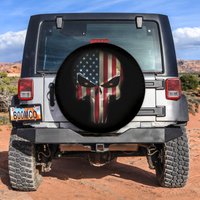 American Flag Skull Patriotic Spare Tire Cover