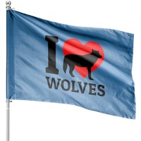 I Love Wolves House Flags — Drapeaux décoratifs