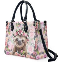 Floral Sloth Leather Bag