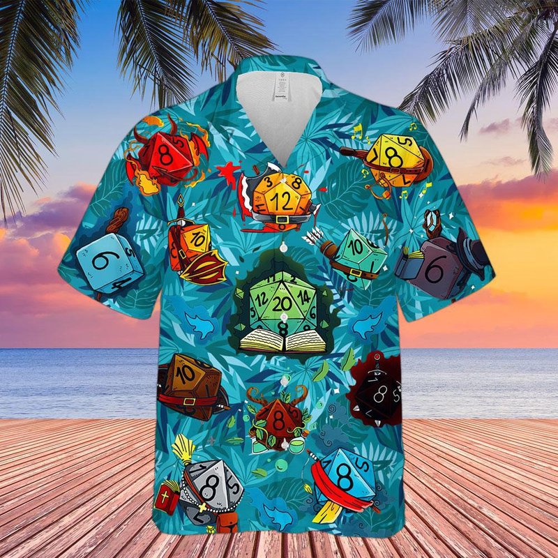 D&d Hawaiian Shirt — Chemises décontractées pour hommes