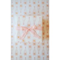 Ros Champagne Gift Wrap, Summer Champagne Wrapping Paper, Watercolor Stationery — Papier cadeau et fêtes