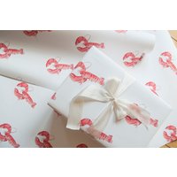 Watercolor Lobster Gift Wrap, Lobster Wrapping Paper, Coastal Stationery, Watercolor Stationery — Gift Wrap & Party Supplies