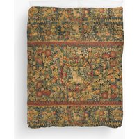Medieval Unicorn Floral Tapestry Duvet Cover — Housses de couette