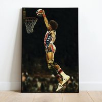 Dr J Julius Erving Dunk Basketball Sports Silk Poster Wall Decor