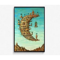 Salvador Dali Living On The Moon Vintage Poster — Affiches et impressions