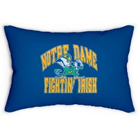 80s Notre Dame Fightin' Irish Burnout Lumbar Pillow Vintage Unisex Graphic University Athletic Lumbar Pillows
