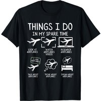 Things I Do In My Spare Time Airplane Lover Pilot Aviation T-shirt — T-shirts pour hommes