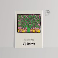 Keith Haring Exhibition Poster, Tree Of Life 1985, Wall Art — Affiches et impressions