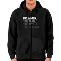 Drummer Gift Man Myth The Legend Zip Hoodie — Sweats à capuche pour hommes
