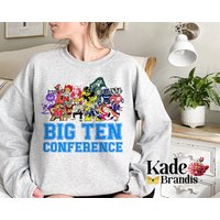 Grey White Big Ten Conference Vintage Sweatshirt - Big 10 Conference Vintage Sweatshirt — Sweats à capuche pour hommes