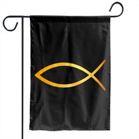 Ichthys / Ichthus / The Jesus Fish Garden Flags — Decorative Flags
