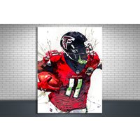 Julio Jones Poster, Atlanta Falcons, Canvas Wrap, Man Cave, Bar, Game Room, Kids Room — Affiches et impressions