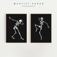 Dancing Skeleton Poster, Funny Skeleton Poster, Halloween Poster