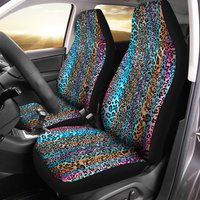Colorful Leopard Cheetah Animal Print Car Seat Covers