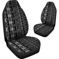 Grey / Black Aztec Tribal Ethnic Pattern Car Seat Covers