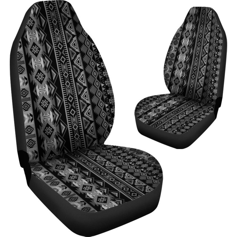 Grey / Black Aztec Tribal Ethnic Pattern Car Seat Covers — Housses de siège de voiture
