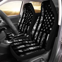 Grey Camouflage American Usa Flag Car Seat Covers — Car Seat Protectors