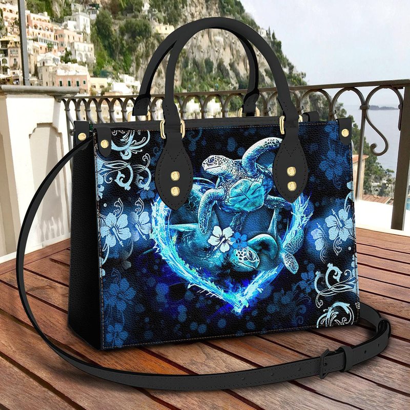 Blue Turtle Leather Bag — Sacs à main pour femmes