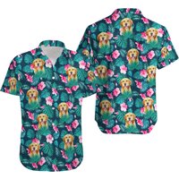 Golden Retriever Hawaiian Shirt, Golden Beach Shirt