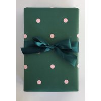 Wrapping Paper: Forest And Blush Polka Dot {gift Wrap, Birthday, Holiday, Christmas}
