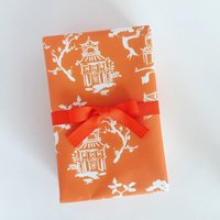 Wrapping Paper: Orange Pagoda {gift Wrap, Birthday, Holiday, Christmas} — Papier cadeau et fêtes