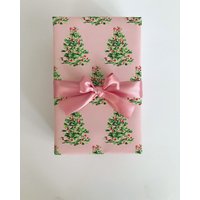 Wrapping Paper: Oh Christmas Tree Pink {gift Wrap, Birthday, Holiday, Christmas} — Papier cadeau et fêtes