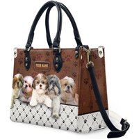 Personalized Shih Tzu Leather Bag