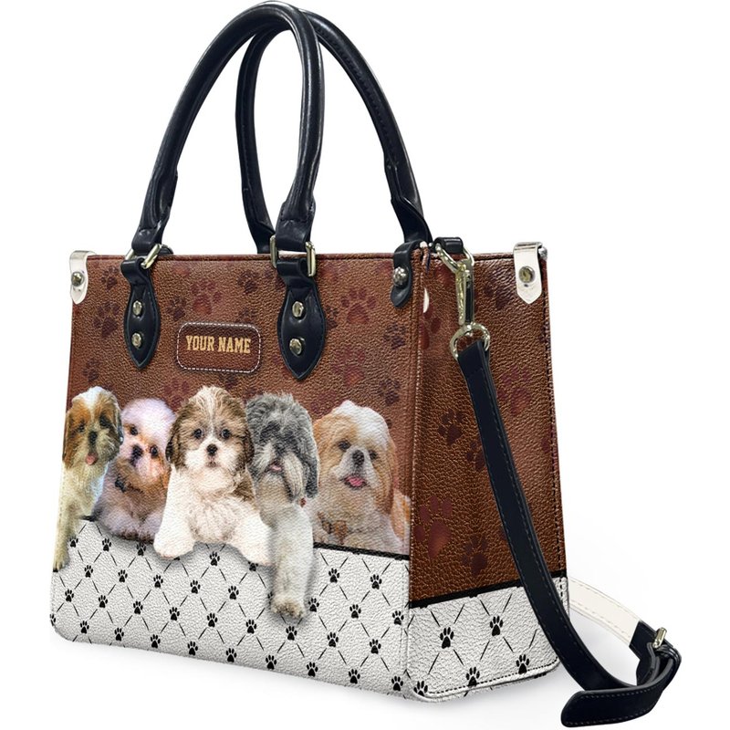 Personalized Shih Tzu Leather Bag — Sacs à main pour femmes