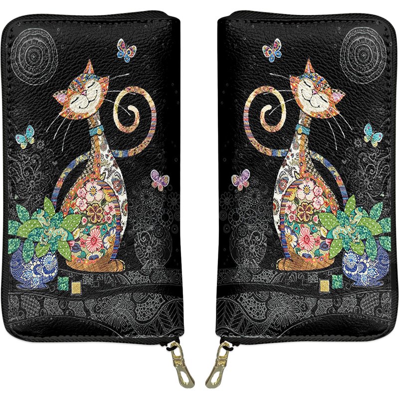 Happy Cat Leather Wallet — Portefeuille Homme