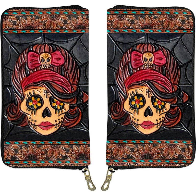 Skull Lady Leather Wallet — Portefeuille Homme