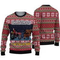 Sweater 3d Christmas Is Better On Farm Ugly Christmas Sweater