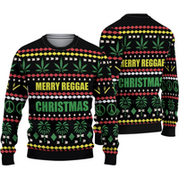 Canabis Merry Reggae 3d Christmas Sweater, Funny Ugly Christmas Sweater