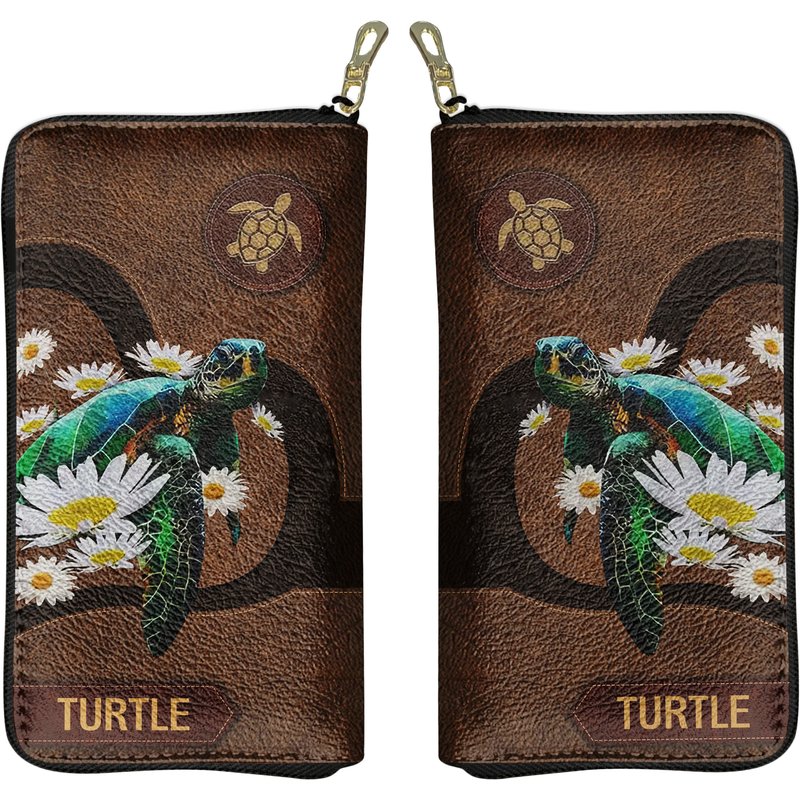 Turtle Daisy Leather Wallet — Portefeuille Homme