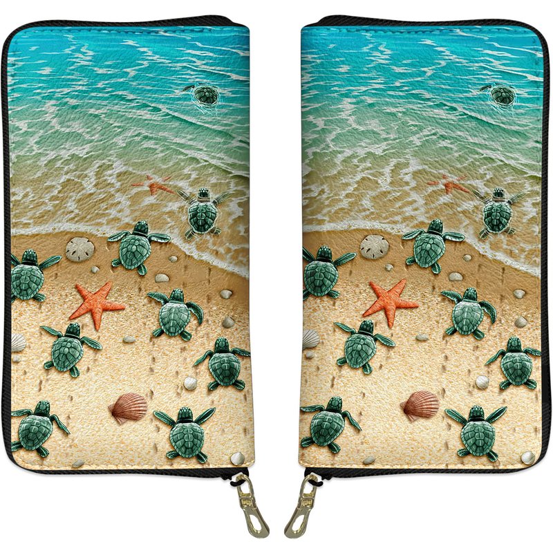 Baby Sea Turtle Leather Wallet — Portefeuille Homme