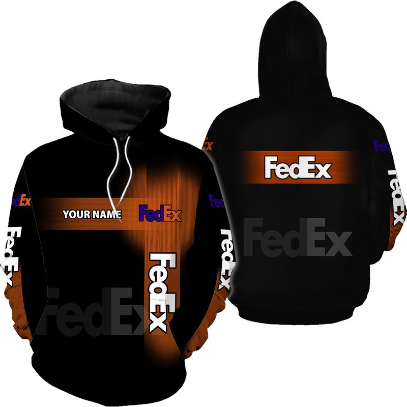 Fedex Express Custom Name Orange Light 3d Hoodie — Sweats à capuche pour hommes