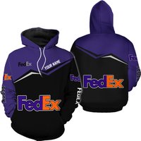 Fedex Express Puple Black Custom Name 3d Hoodie — Mens Hoodies