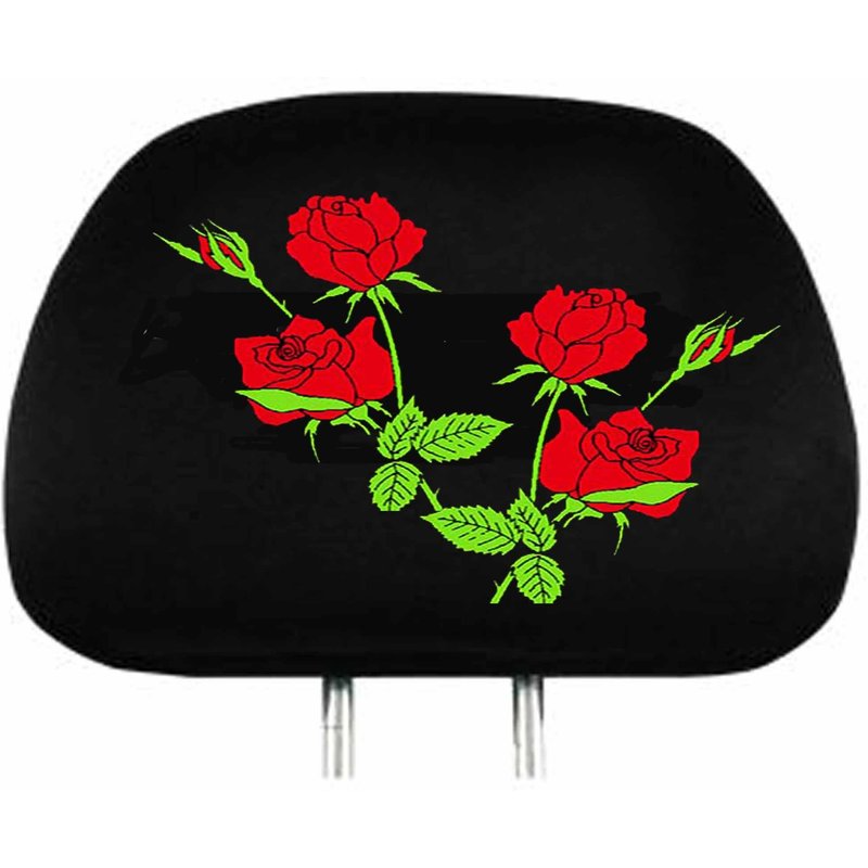 Roses Headrest Covers Set For Car Decor — Housses de siège de voiture