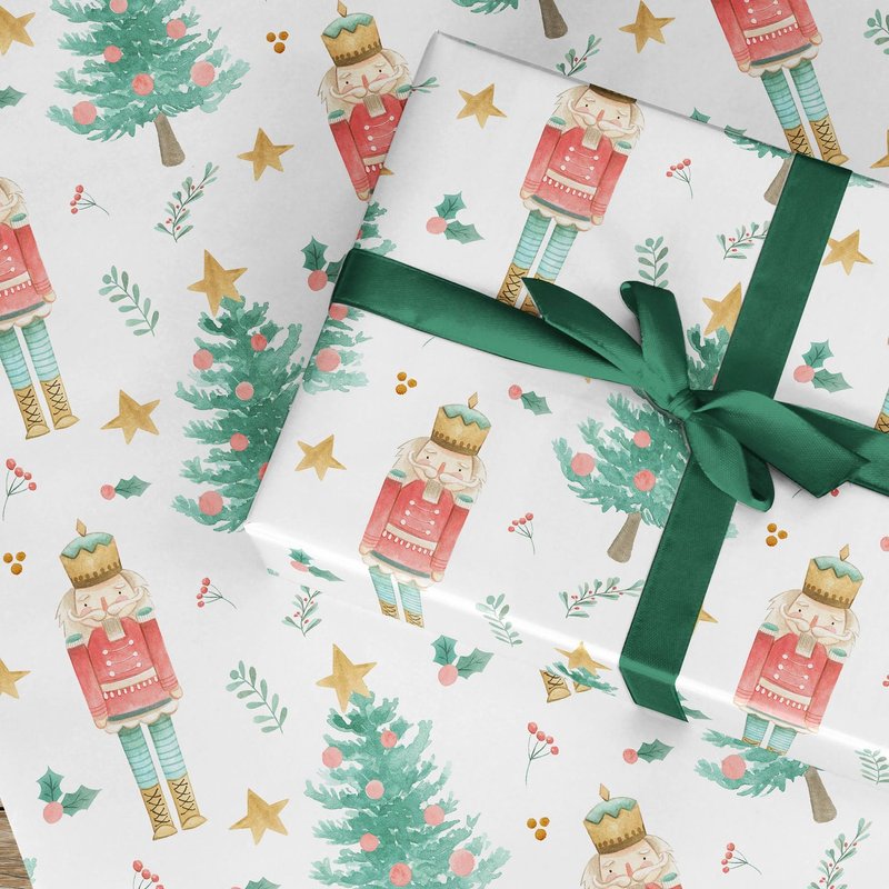 Nutcracker Wrapping Paper, Christmas Soldier Wrapping Paper — Papier cadeau et fêtes
