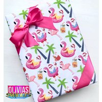 Flamingo Santa Tropical Christmas Paper