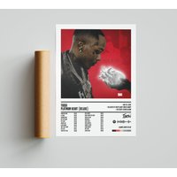 Toosii - Platinum Heart Poster, Toosii Album Cover Poster — Posters & Prints